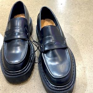 H&M black platform loafers, size 8